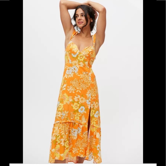 Urban Outfitters Dresses & Skirts - BNWT Urban Outfitters Siren strappy back midi dress orange S